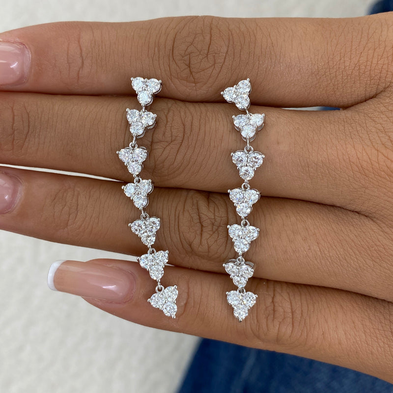 Diamond Drop Earrings 3 ct White Gold