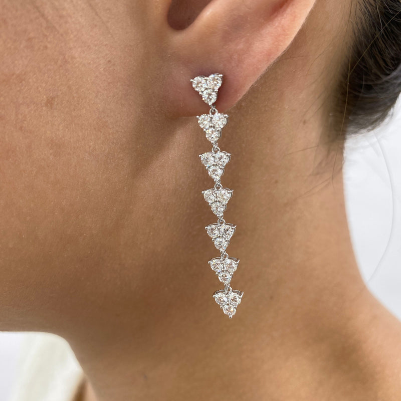 Diamond Drop Earrings 3 ct White Gold