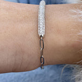 Diamond Chain Bracelet 1.06 Carat White Gold 14K
