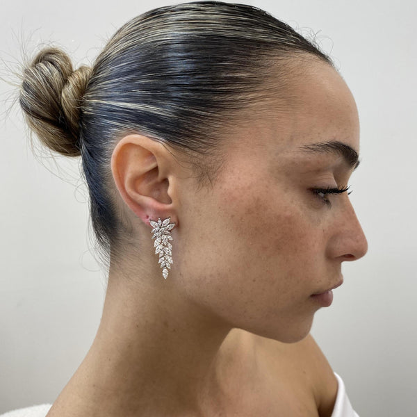 Diamond Drop Earrings 5.75 Carat White Gold 14K