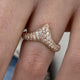 Diamond Chevron Pave Ring 0.87 Carat Rose Gold 14K