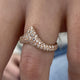 Diamond Chevron Pave Ring 0.87 Carat Rose Gold 14K