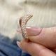 Diamond Chevron Pave Ring 0.87 Carat Rose Gold 14K