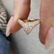 Diamond Chevron Pave Ring 0.87 Carat Rose Gold 14K