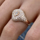 Diamond Dome Ring 1.06 Carat Rose Gold 14K