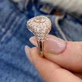 Diamond Dome Ring 1.06 Carat Rose Gold 14K
