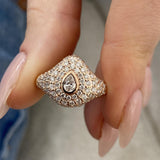 Diamond Dome Ring 1.06 Carat Rose Gold 14K
