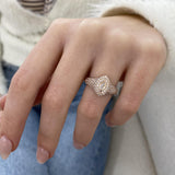 Diamond Dome Ring 1.02 Carat Rose Gold 14K