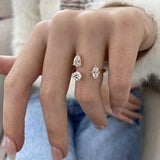 Diamond Open Split Ring 1.28 Carat Rose Gold 14K