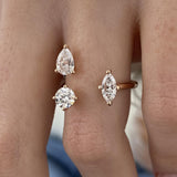 Diamond Open Split Ring 1.28 Carat Rose Gold 14K
