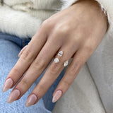 Diamond Open Split Ring 1.28 Carat Rose Gold 14K