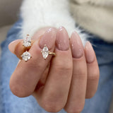 Diamond Open Split Ring 1.28 Carat Rose Gold 14K