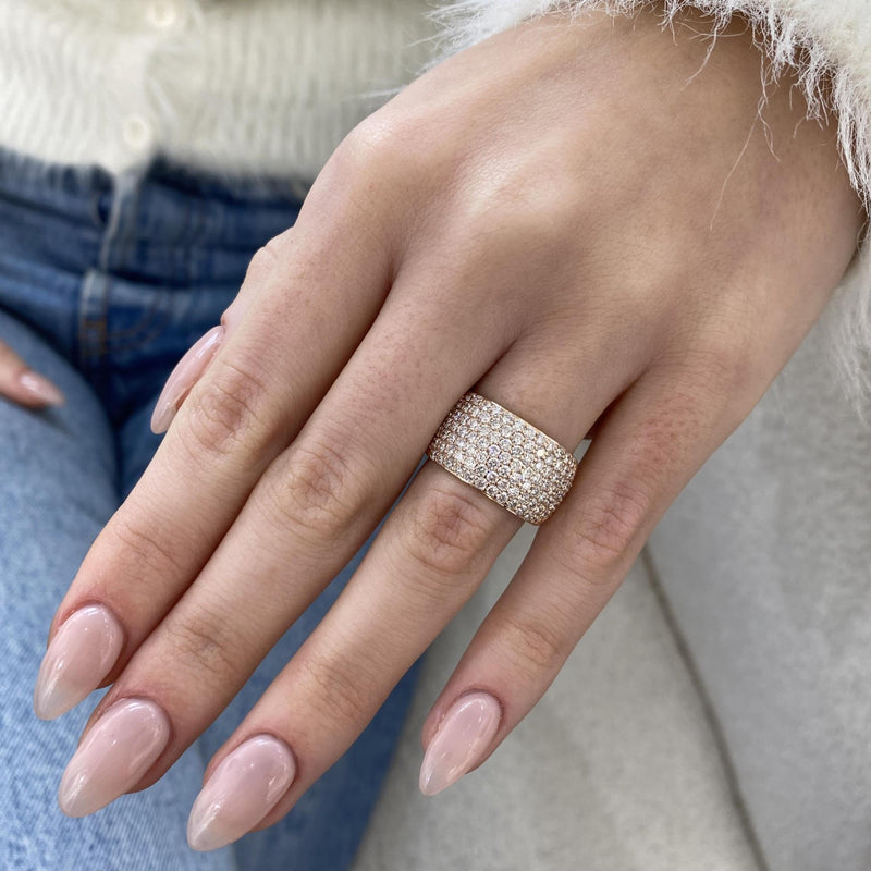 Diamond Wide Pave Band 1.84 Carat Rose Gold 14K