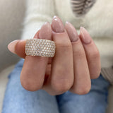 Diamond Wide Pave Band 1.84 Carat Rose Gold 14K