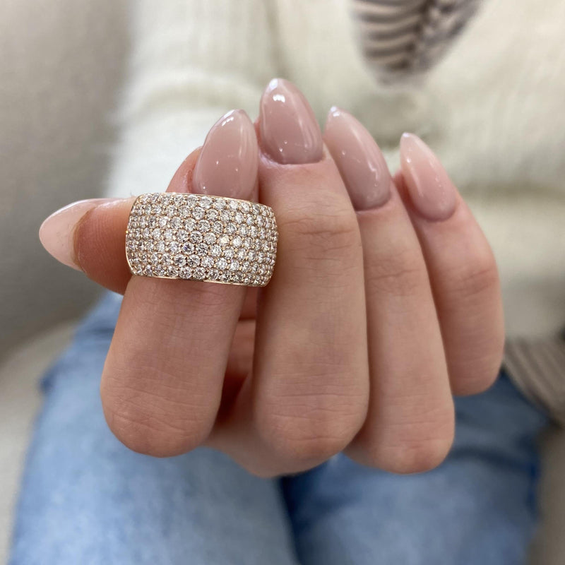 Diamond Wide Pave Band 1.84 Carat Rose Gold 14K