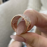 Diamond Wide Pave Band 1.84 Carat Rose Gold 14K