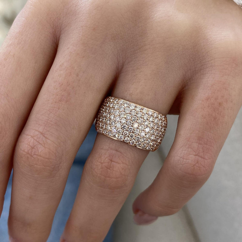 Diamond Wide Pave Band 1.84 Carat Rose Gold 14K