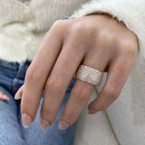 Diamond Wide Pave Band 1.84 Carat Rose Gold 14K