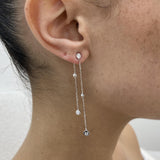 Diamond Dangle Earrings 0.63 Carat White Gold 14K