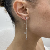 Diamond Dangle Earrings 0.63 Carat White Gold 14K