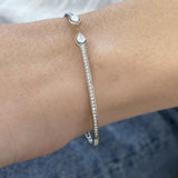 Diamond Bangle 0.59 Carat White Gold 14K