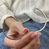 Diamond Bangle 0.59 Carat White Gold 14K
