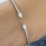 Diamond Bangle 0.59 Carat White Gold 14K
