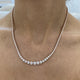 Diamond Tennis Necklace 6.56 Carat Rose Gold 14K