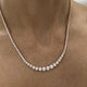 Diamond Tennis Necklace 6.56 Carat Rose Gold 14K