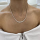 Diamond Tennis Necklace 6.56 Carat Rose Gold 14K