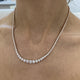 Diamond Tennis Necklace 6.56 Carat Rose Gold 14K