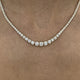 Diamond Tennis Necklace 6.52 Carat Yellow Gold 14K