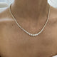 Diamond Tennis Necklace 6.52 Carat Yellow Gold 14K