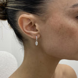 Diamond Dangle Earrings 0.78 Carat White Gold 14K
