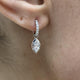 Diamond Dangle Earrings 0.78 Carat White Gold 14K