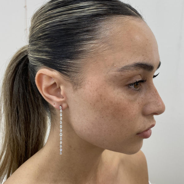 Diamond Drop Earrings 2.47 Carat White Gold 14K