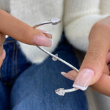 Diamond Open Bangle Bracelet 1.1 ct White Gold