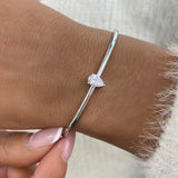 Diamond Open Bangle Bracelet 1.1 ct White Gold