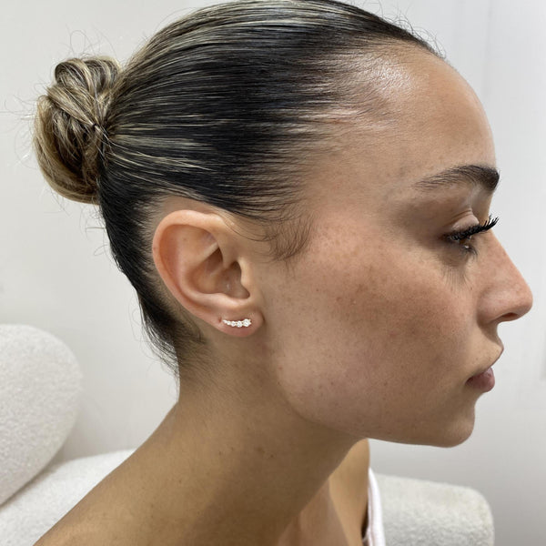 Diamond Climber Earrings 0.36 Carat Rose Gold 14K