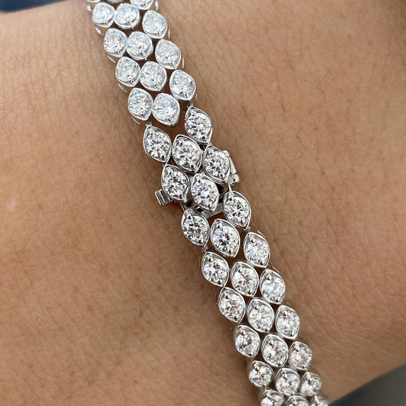 Diamond Tennis Bracelet 6.16 Carat White Gold 14K
