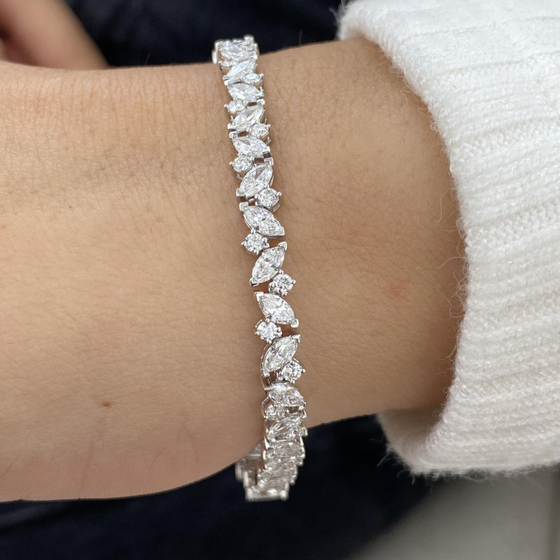 Diamond Tennis Bracelet 4.99 Carat White Gold 14K