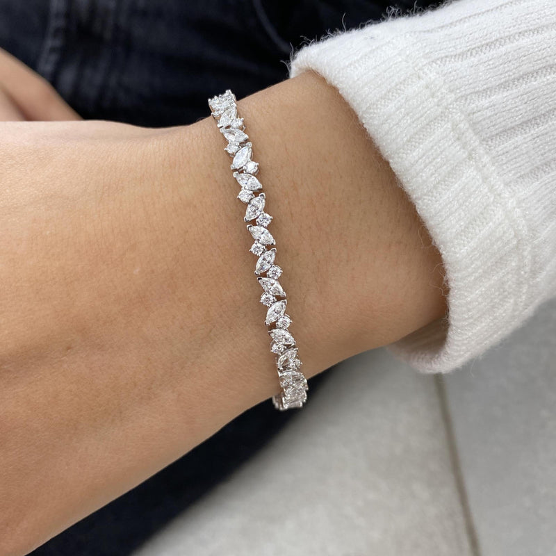 Diamond Tennis Bracelet 4.99 Carat White Gold 14K