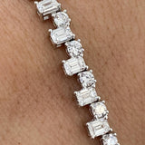 Diamond Tennis Bracelet 6.05 Carat White Gold 14K