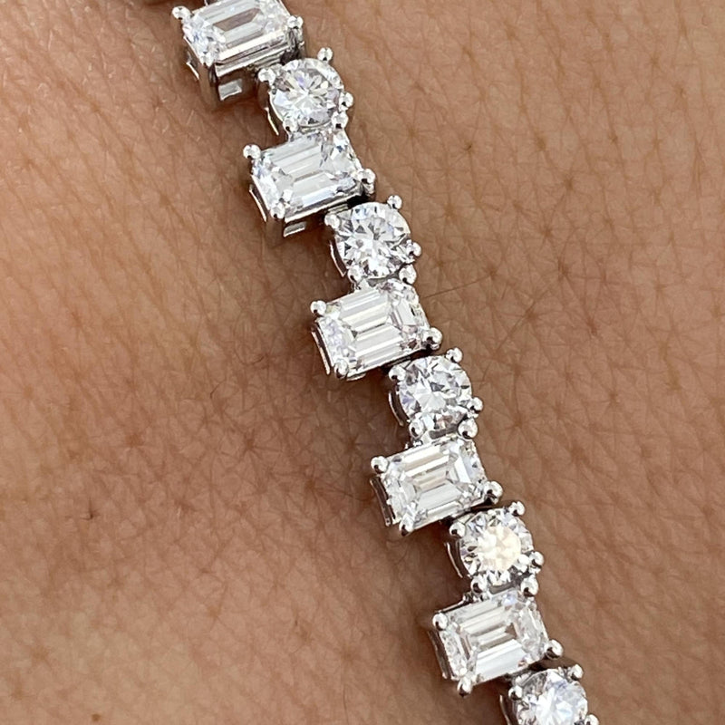 Diamond Tennis Bracelet 6.05 Carat White Gold 14K