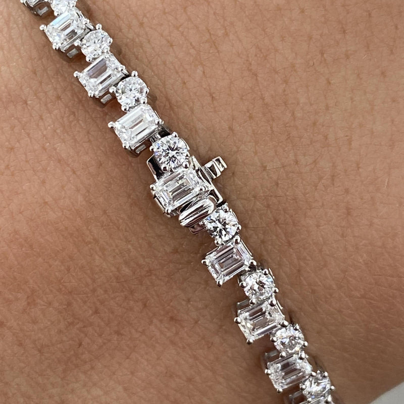 Diamond Tennis Bracelet 6.05 Carat White Gold 14K