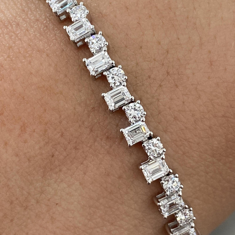 Diamond Tennis Bracelet 6.05 Carat White Gold 14K