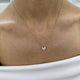Diamond Pendant Necklace 0.46 Carat Yellow Gold 14K