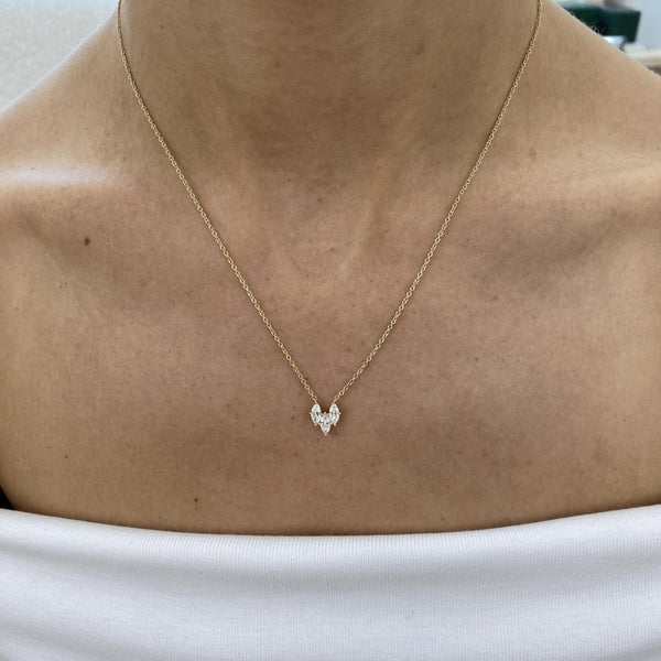 Diamond Pendant Necklace 0.46 Carat Yellow Gold 14K