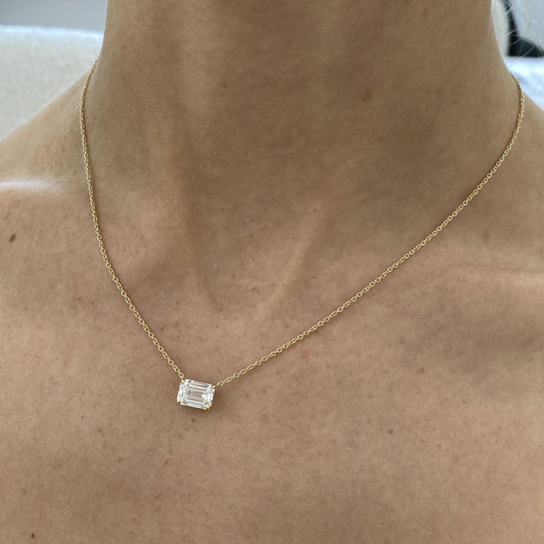 Diamond Pendant Necklace 2 Ct Yellow Gold