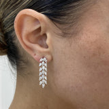 Diamond Drop Earrings 3.17 Carat White Gold 14K